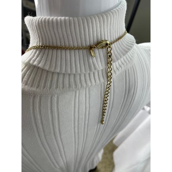 Chico's long necklace gold tone signed jewelry costume purple jewels faceted - Picture 5 of 14